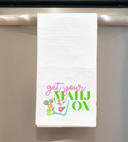 Get Your Mahjong On Tea Towel