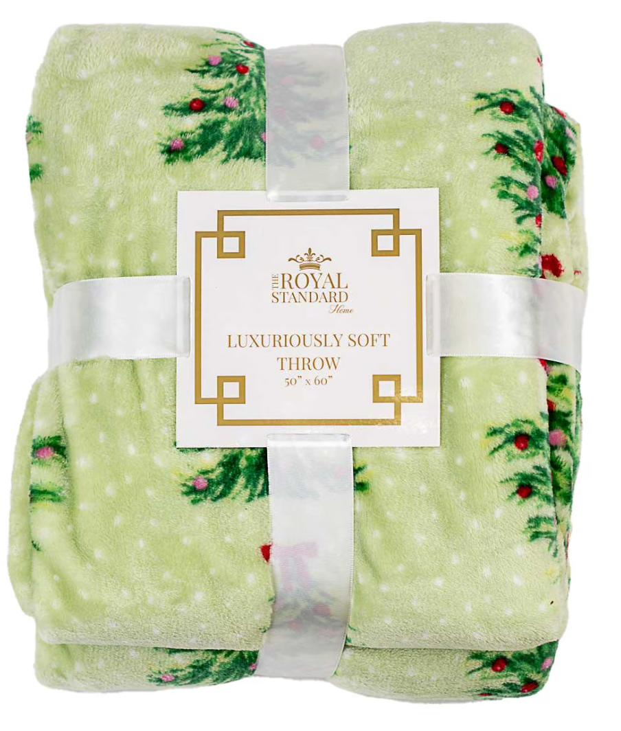 Noelle Tree Light Green Throw