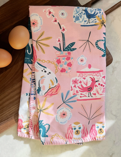 Pink Staffordshire Tea Towel