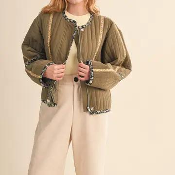 Olive Applique Jacket