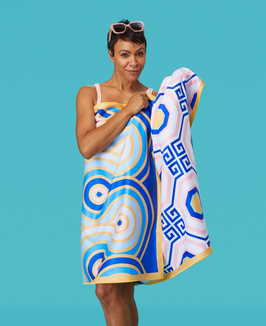 Greek Key Pool Towel