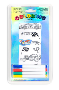 Race Car Coloring Socks