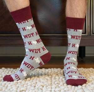 Howdy Maroon/White Socks