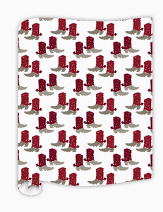 Maroon Boots Table Runner