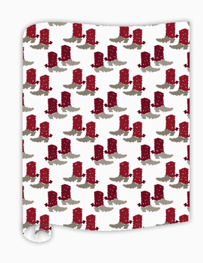 Maroon Boots Table Runner