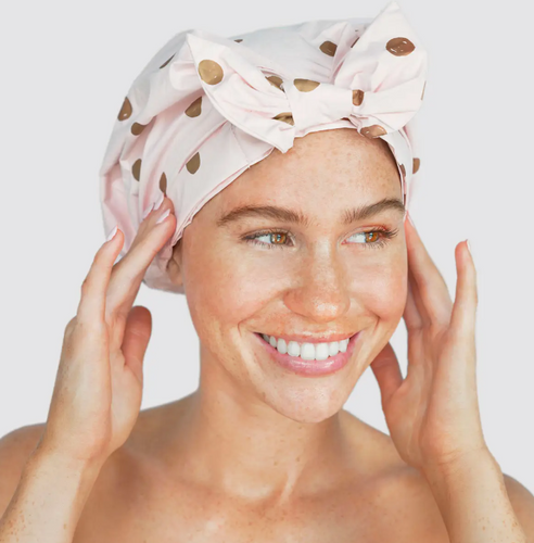 Shower Cap/Blush Dot