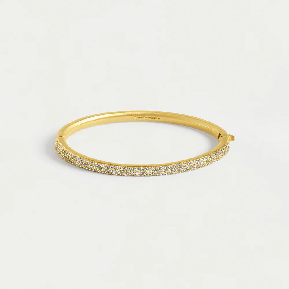DD-Pave Hinge Bangle White Topaz