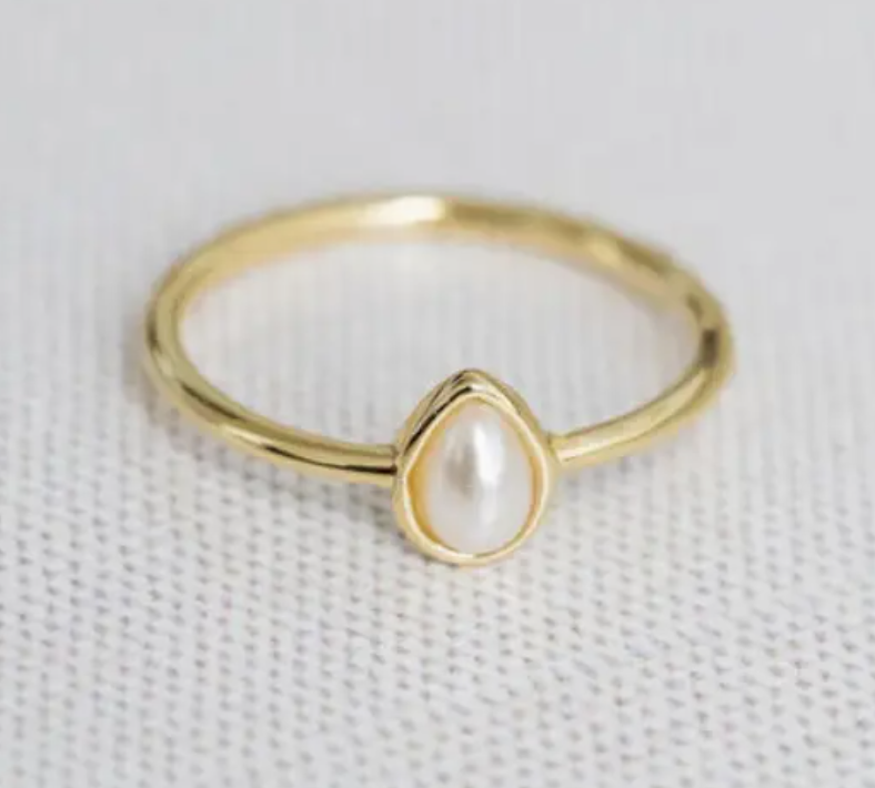 Pearl Tear Drop Ring