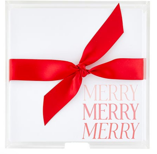 Merry Merry Square Notepad w/Tray