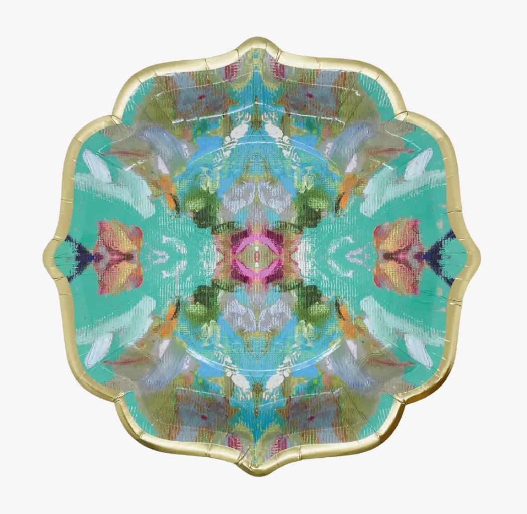 Stained Glass Turquoise Plates