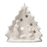 Stoneware Holy Family w/Tree
