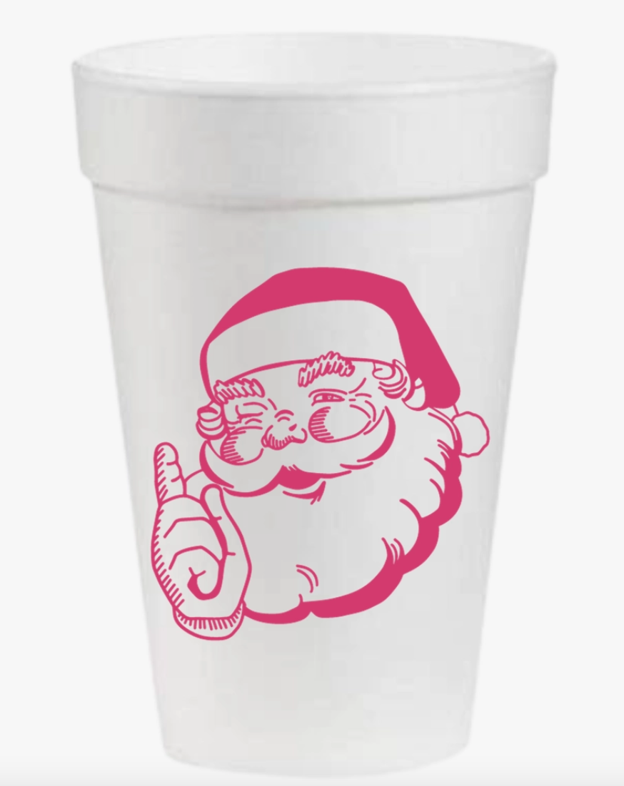 Pink Vintage Santa Cup
