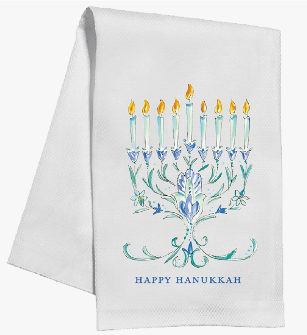 Happy Hanukkah/Menorah Tea Towel