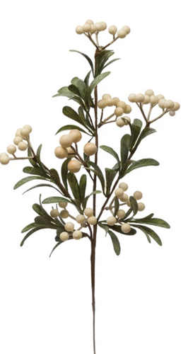 Berry & Leaf Branch-White
