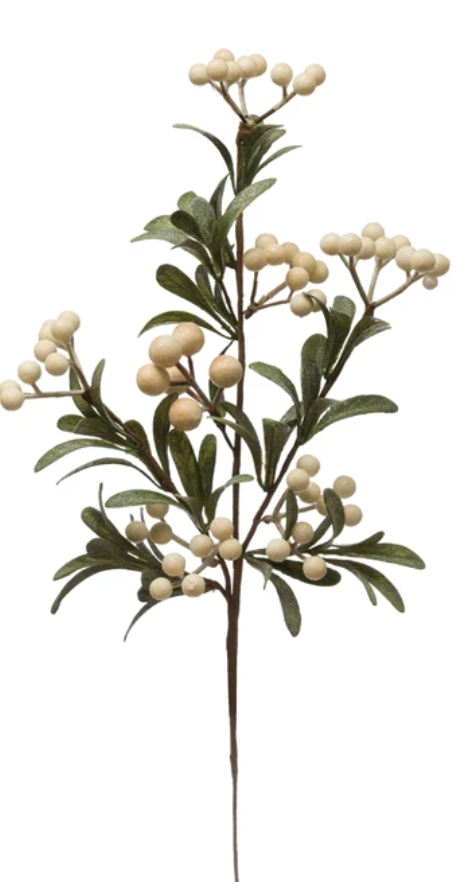 Berry & Leaf Branch-White