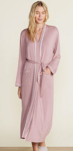 Jersey Piped Robe/Berry White