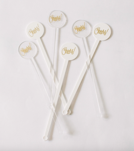 Cheers Acrylic Swizzle Sticks