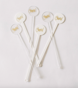 Cheers Acrylic Swizzle Sticks