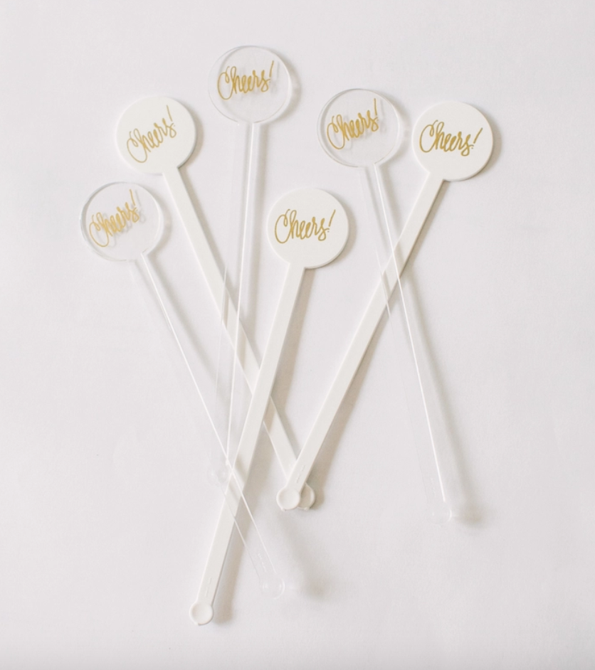 Cheers Acrylic Swizzle Sticks