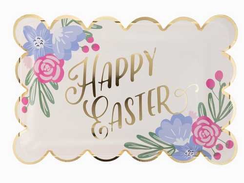 Happy Easter Scalloped Paper Plate