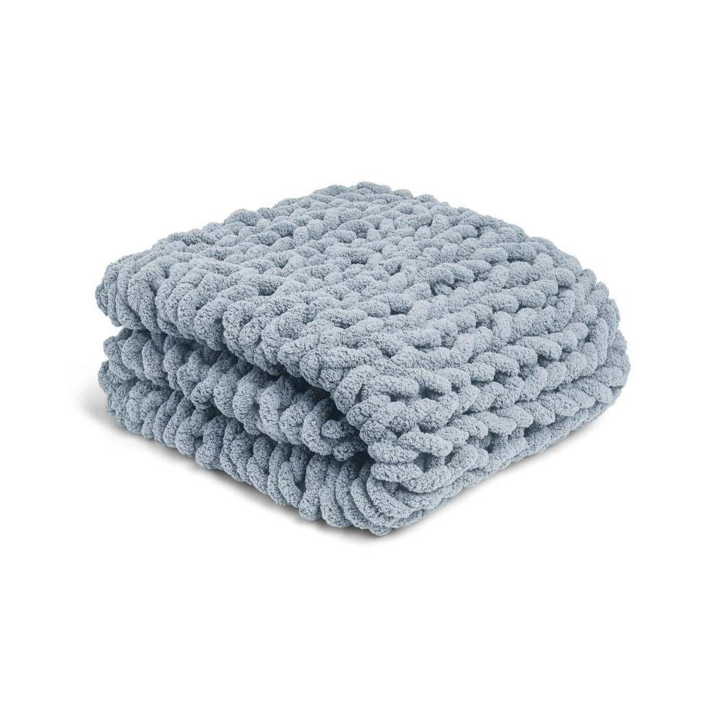 Chunky Knit Blanket/Denim