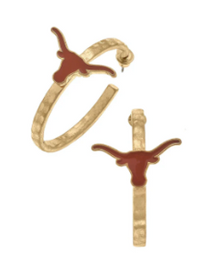 UT Logo Hoop Gold Earrings