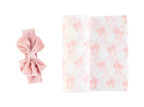 Bow Swaddle & Headband