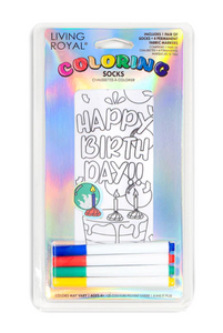 Happy Birthday Coloring Socks