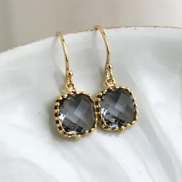 LJ-Dainty Charcoal Earrings