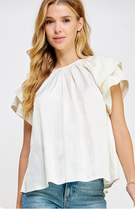 Ivory Ruffle Top