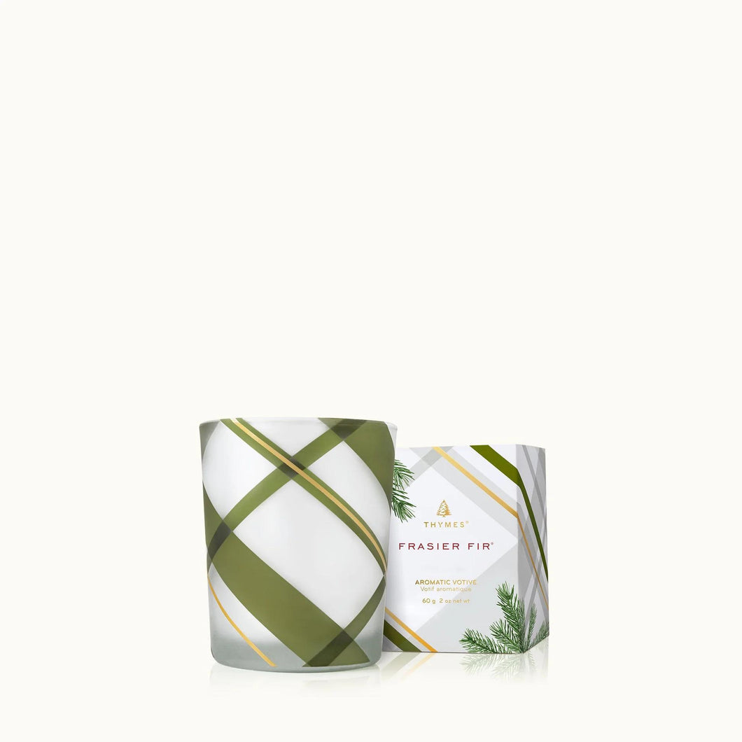Frasier Fir Votive Plaid Candle