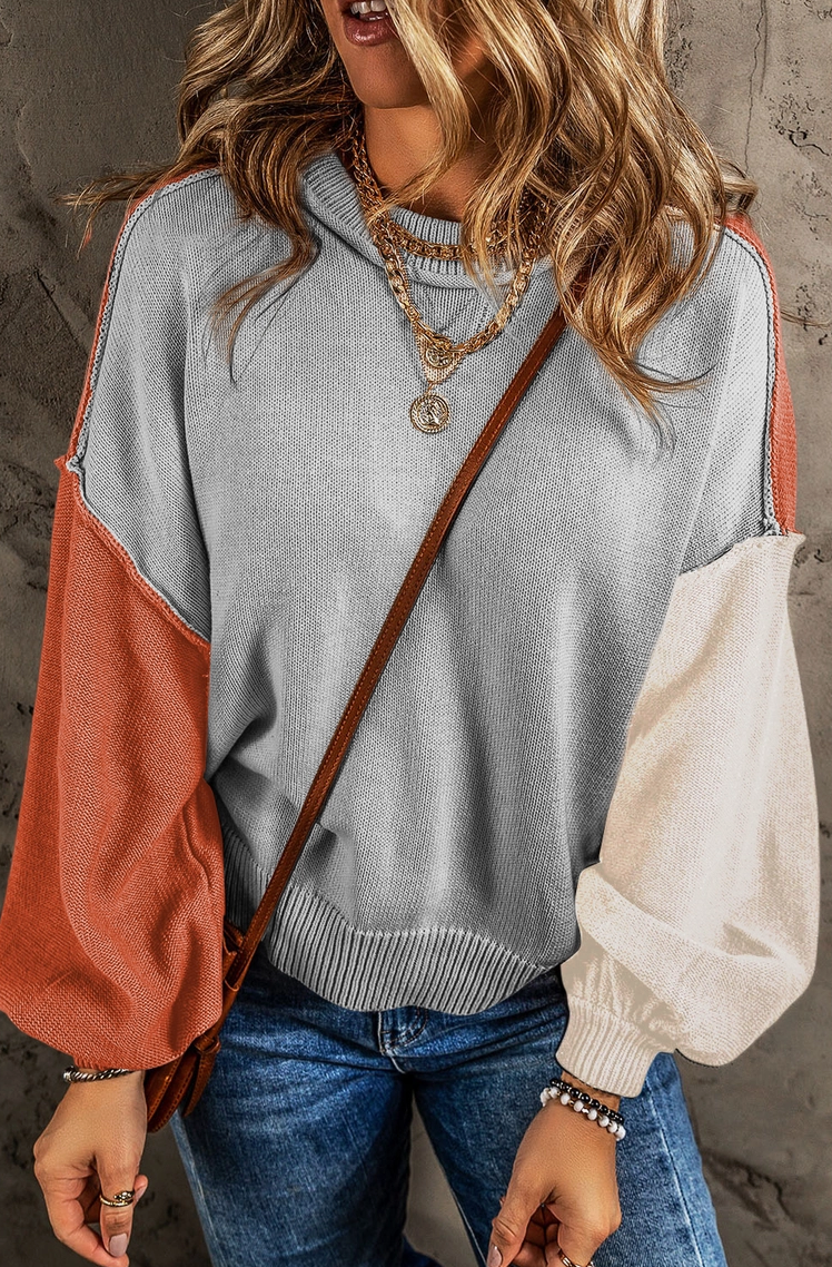 Gray Colorblock Sweater