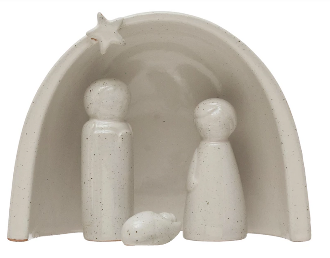 Stoneware Nativity/Set of 4