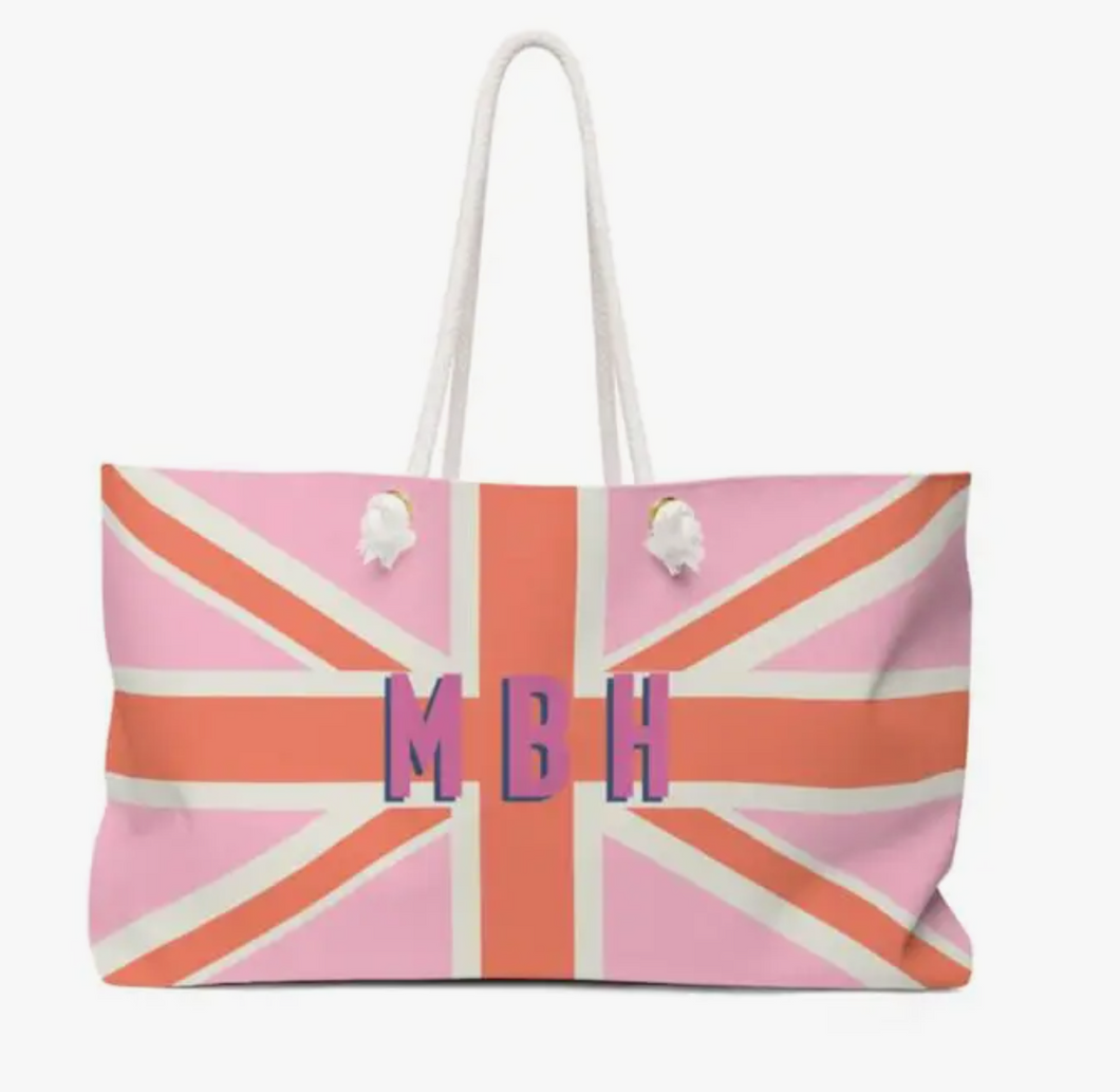 Pink Union Jack Travel Tote