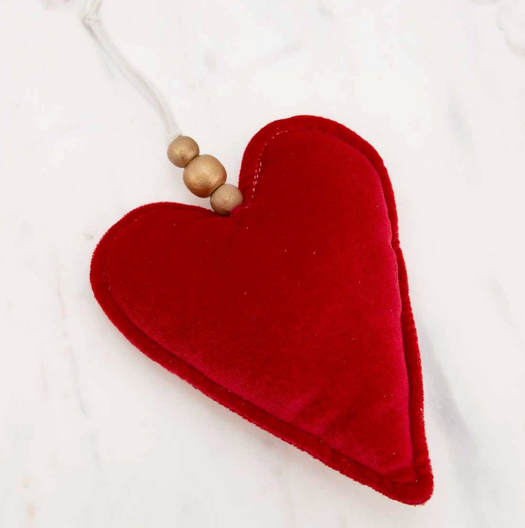 Heart Plush Ornament/Red