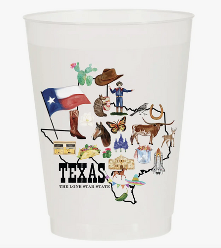Texas Collage Frosted Cups