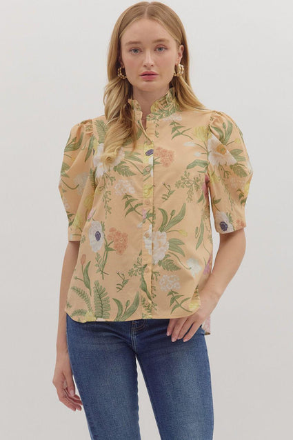 ENT-Almond Floral Top