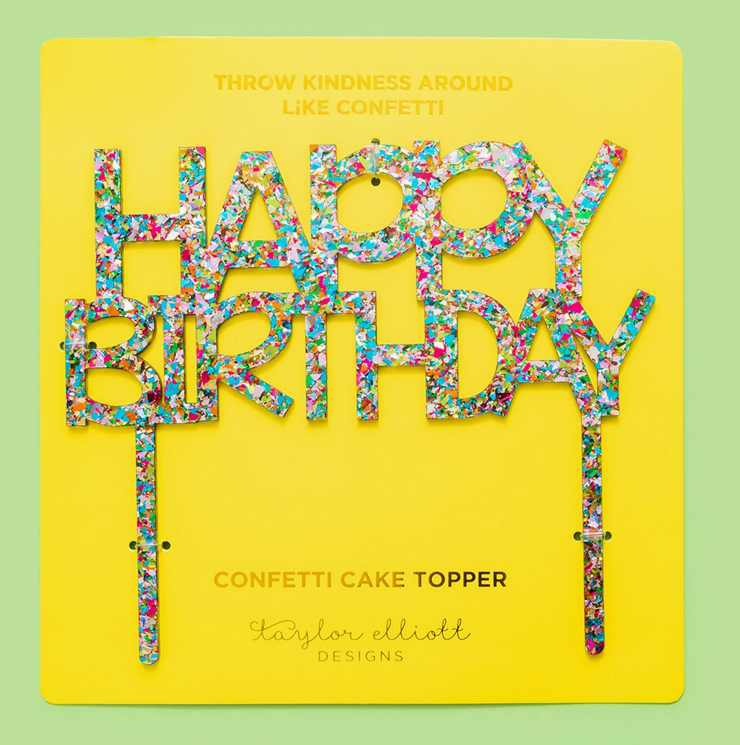 Happy Birthday Colorful Cake Topper