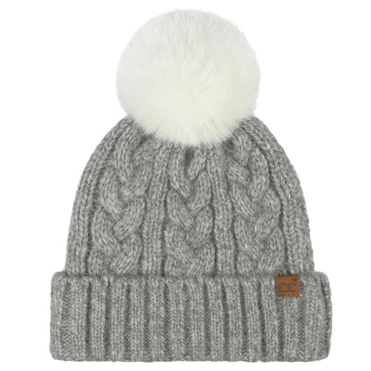 HAN-Pom Pom Beanie/Satin Lining