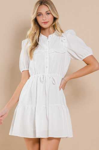 Button Up Dress/White