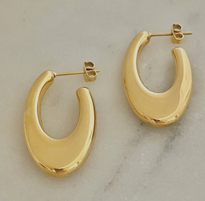 Oval Shape Hoop Earrings