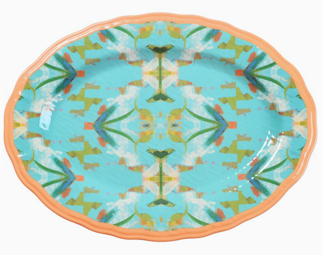 English Garden Turquoise Platter