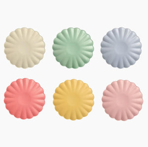 Multi Colored Bamboo Plates S/6