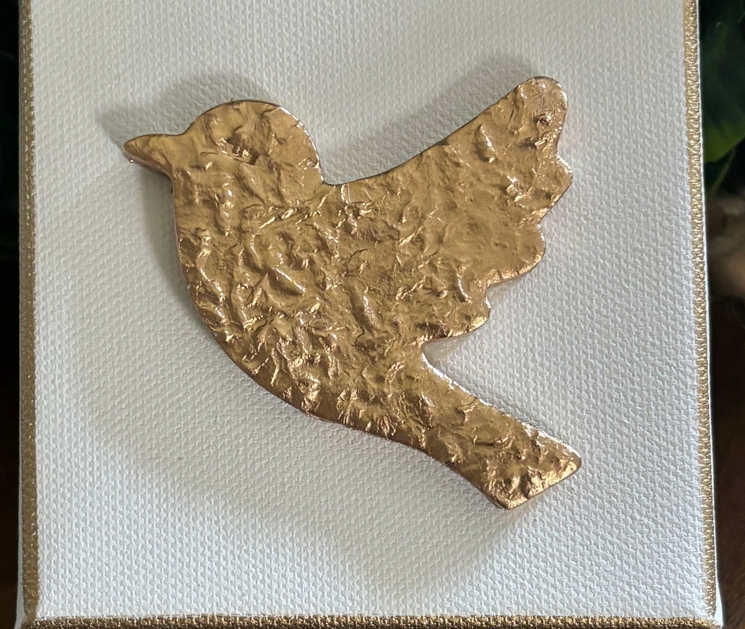 Gold Leaf Peace Dove Canvas