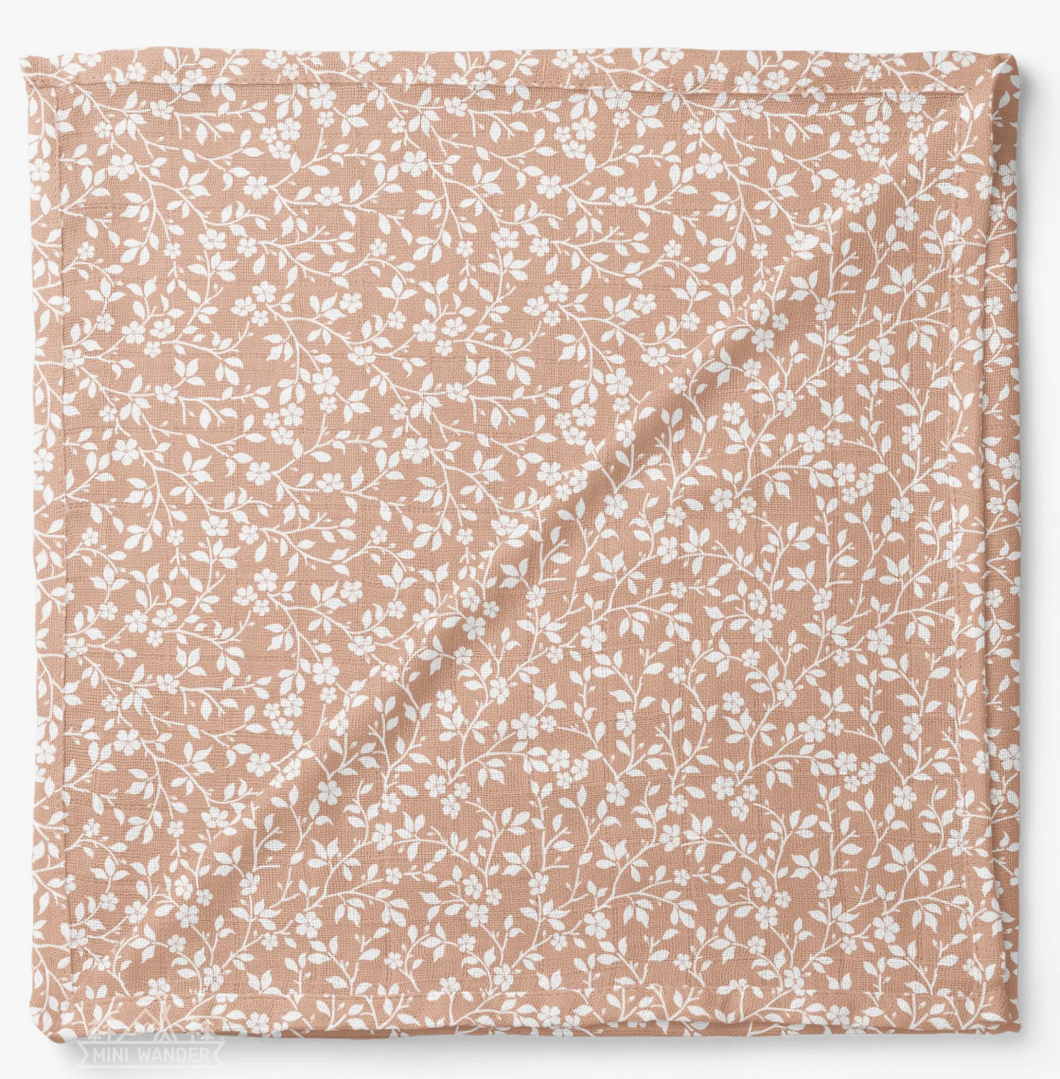 Peach Magnolia Tree Baby Blanket