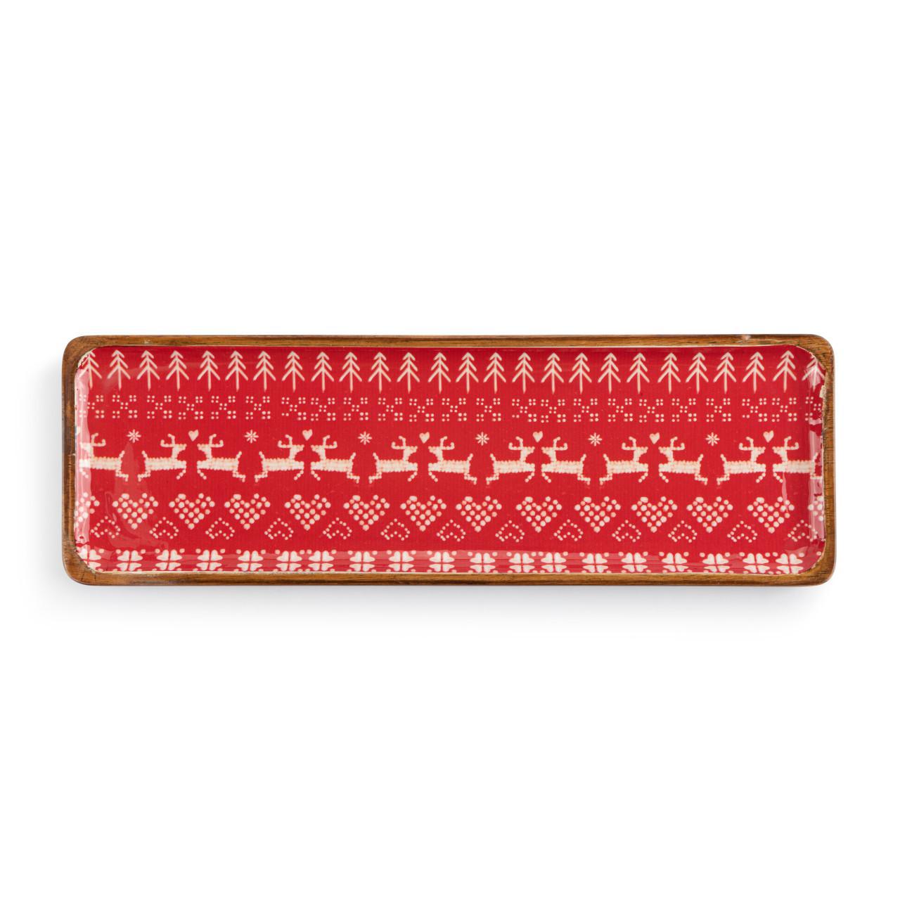 Red Scandi Knit Tray