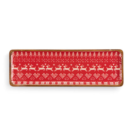Red Scandi Knit Tray