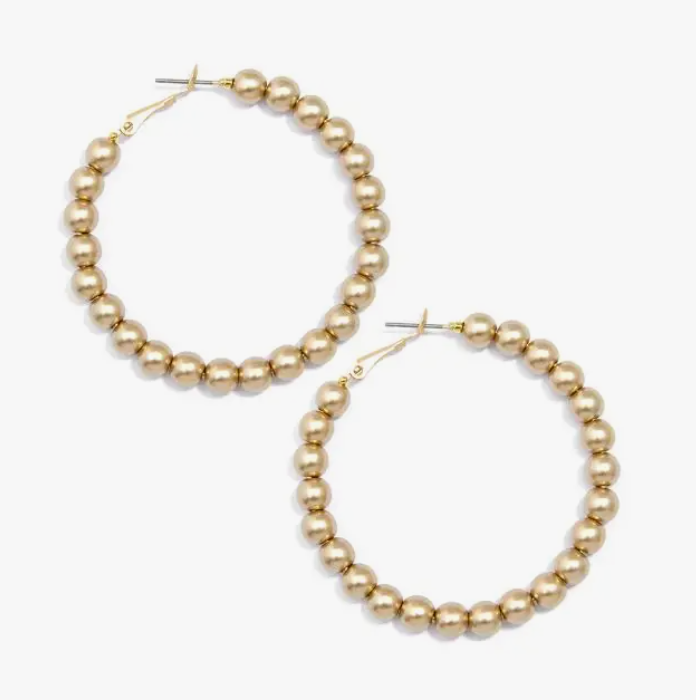 Matte Metal Beaded Hoop