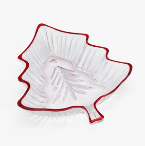 Red Rimmed Tree Dish