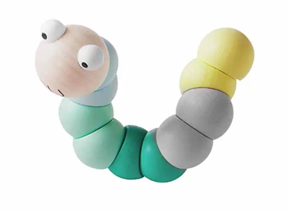 Green Wooden Wiggly Worm